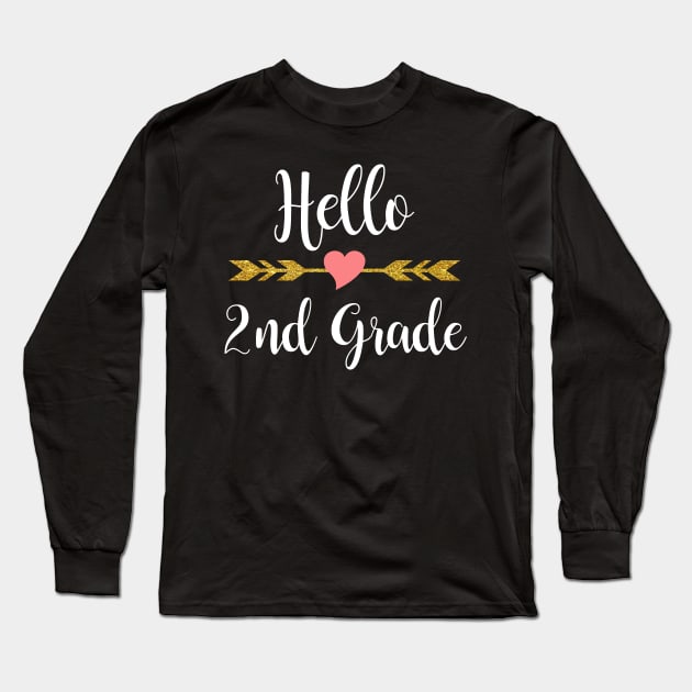 Hello 2nd Grade Back To School Long Sleeve T-Shirt by Elliottda